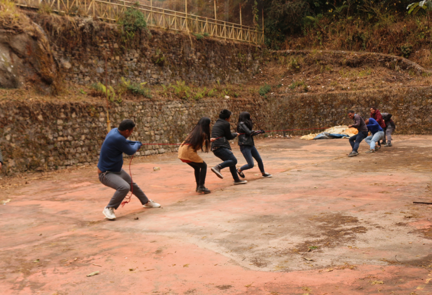 The Game of Tug of War calls for that team work and instantly brings you out of your comfort zone.