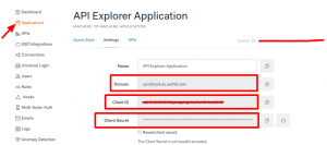 API Explorer Application page