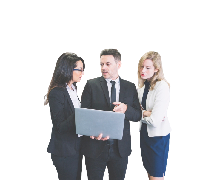 Team discussing work