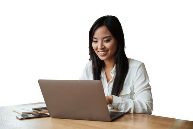 A girl with a laptop
