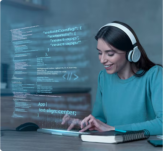 A girl coding