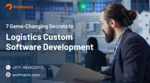 Logistics software development in Australia - Futuristic warehouse with AI-powered automation and real-time analytics dashboards