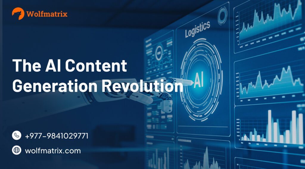 AI content generation platform dashboard showing automated social media posts and analytics